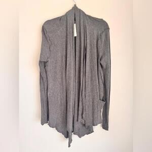Gray Open-Front Women’s Cardigan Sweater